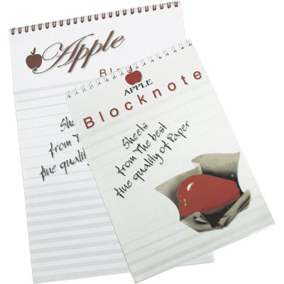 Apple Spiral Block Note Lined - 40 Sheets - A5