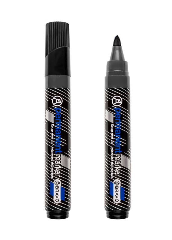 Bravo Permanent Marker Bullet Point - Black