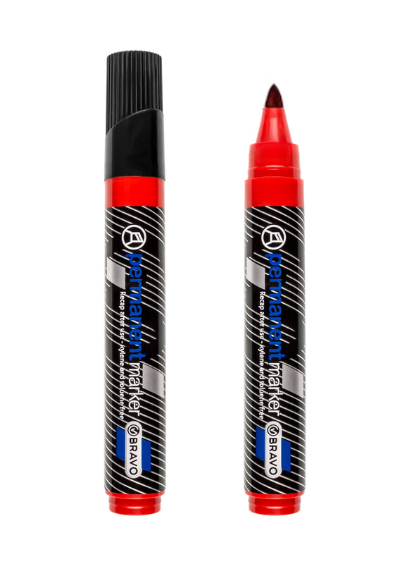 Bravo Permanent Marker Bullet Point - Red