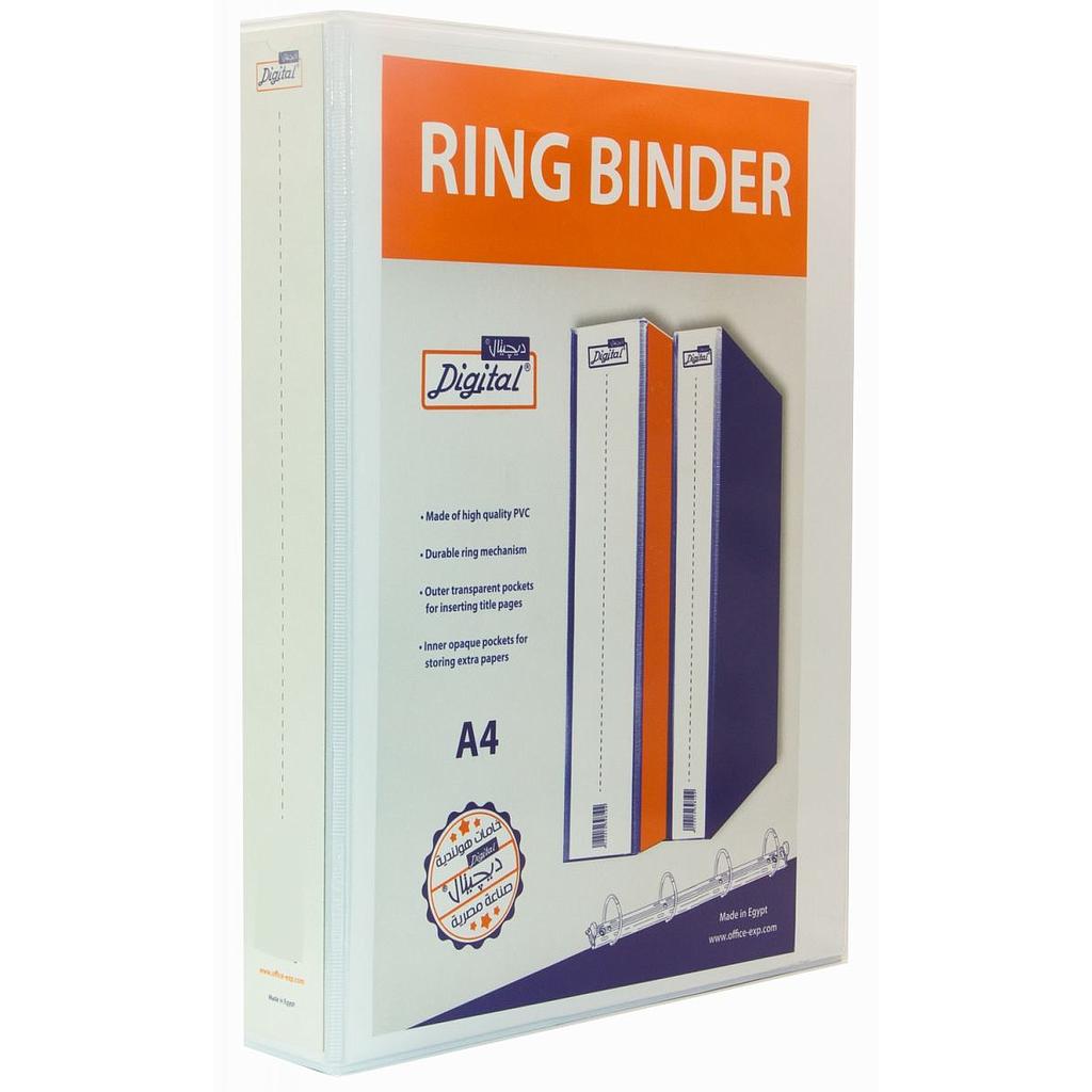 Digital 2D Ring Loose Leaf - w/ Pocket - White 5.5cm