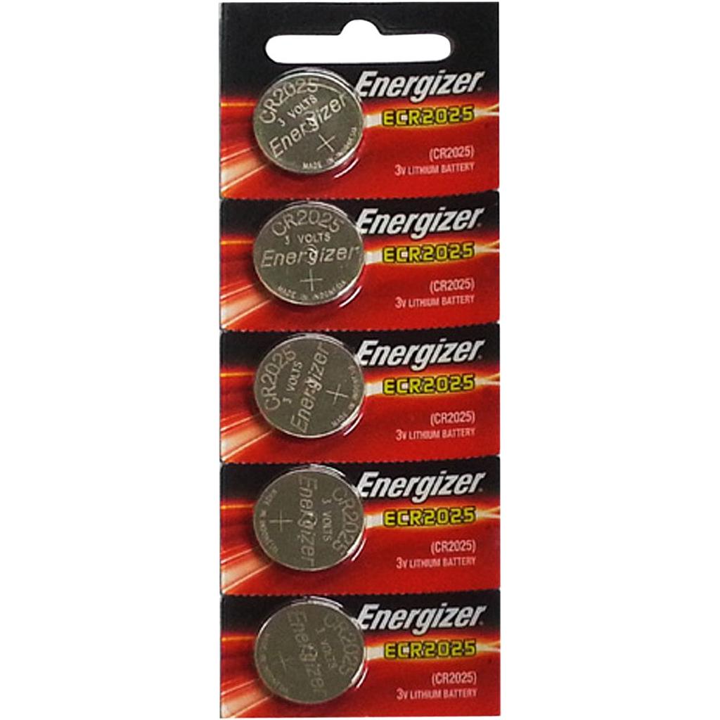 Energizer Lithium Battery CR2025 - 3 Volts - 5/Pack
