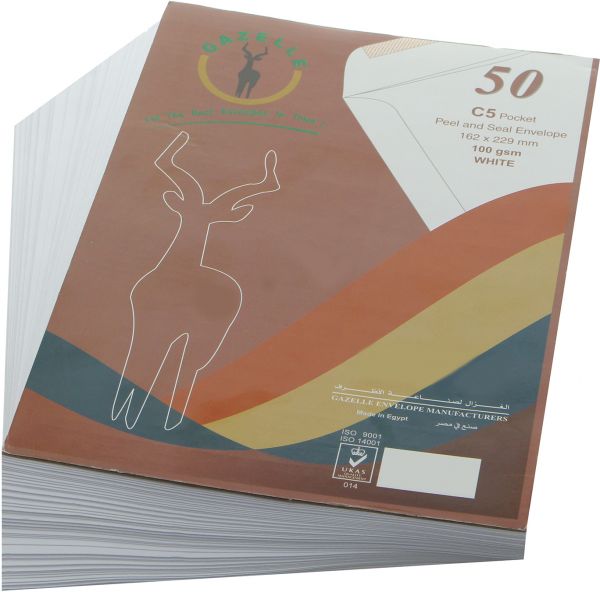 Gazelle White Envelope - A5 - Pack of 50