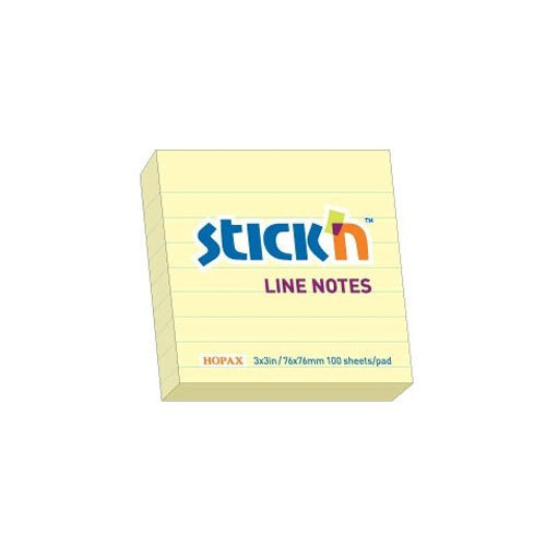 Hopax Lined Stick'n Notes - 3*3 - Yellow