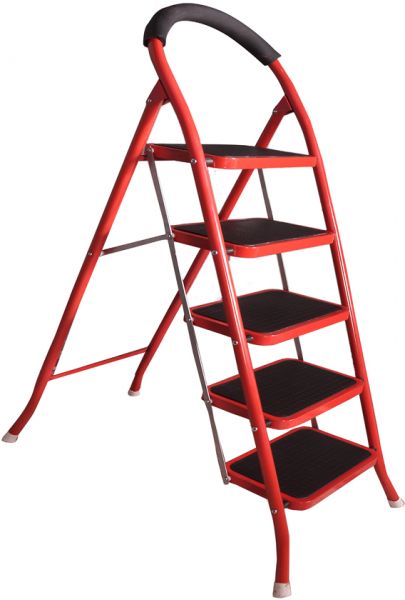 Sama Steel 4 Steps Hail Metal Ladder - Red