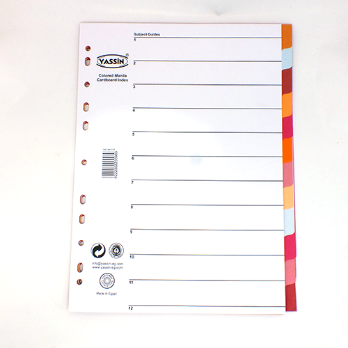 Yassin Carton Colored Dividers- 12 Dividers- MA 1012