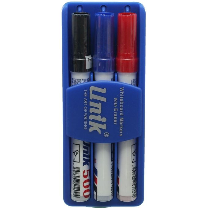 Unik White Board Marker Set w/ Board Eraser
