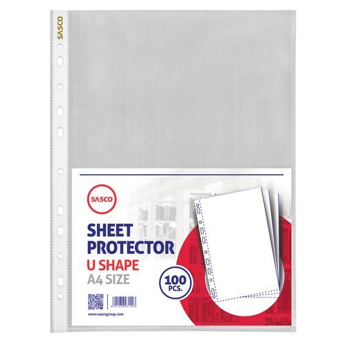 Sasco U-Shape Pocket - A4 - 60 microns - Pack of 100